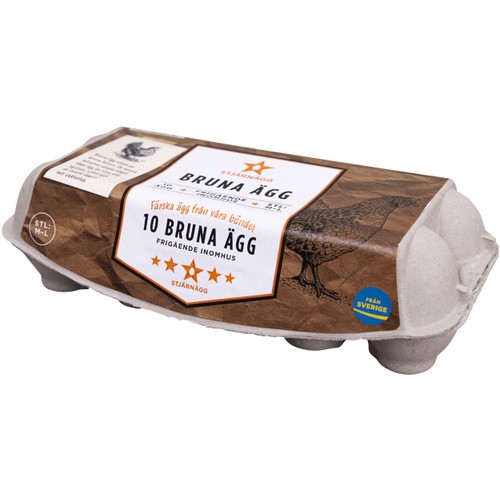 Ägg Bruna Frigående 10-p Stjärnägg