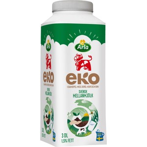 Mellanmjölk 1,5% Ekologisk 3dl Arla Ko