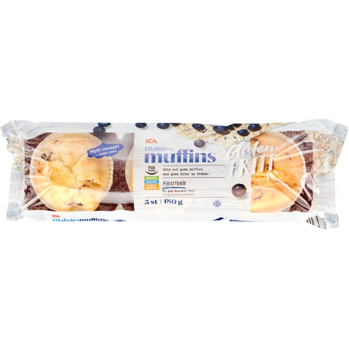 Blåbärsmuffins Glutenfri Fryst 3-p 180g ICA