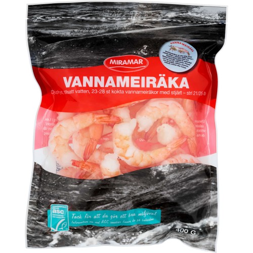 Vannameiräkor Kokt 400g Miramar