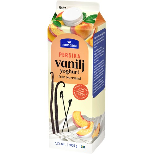 Vaniljyoghurt Persika 2,6% 1000g Norrmejerier