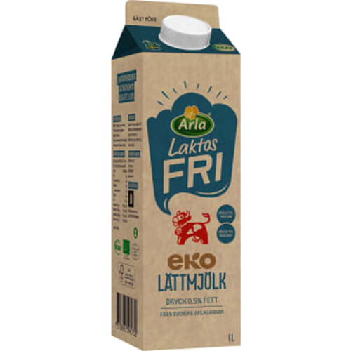 Lättmjölk Laktosfri 0,5% 1l KRAV Arla Ko
