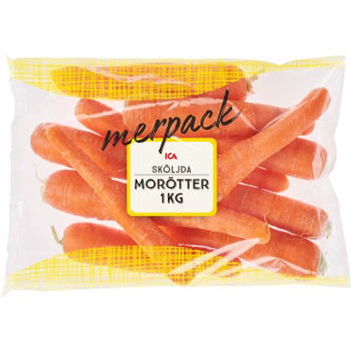 Tvättade morötter 1kg Klass 1 ICA