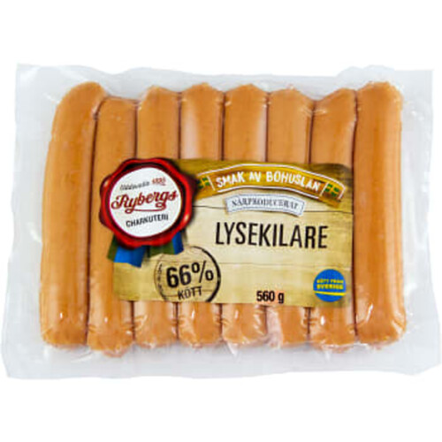 Korv Lysekilare 66% Kötthalt 560g Rybergs