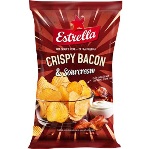 Chips Crispy Bacon & Sourcream 275g Estrella