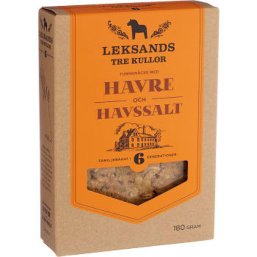 Tunnknäcke havre & havssalt 180 g Leksands Tre Kullor