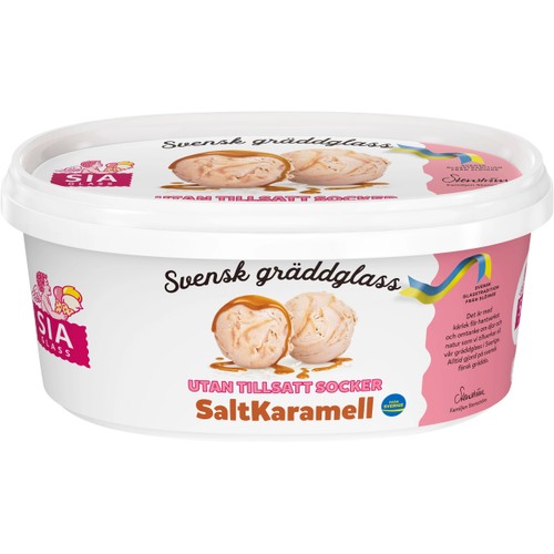 Gräddglass SaltKaramell utan tillsatt socker 750ml SIA GLASS