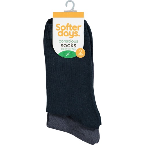 Strumpa 40-45 2p blå mix Softer Days