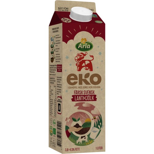 Färsk lantmjölk 3,8-4,5% Ekologisk 1l Arla Ko®