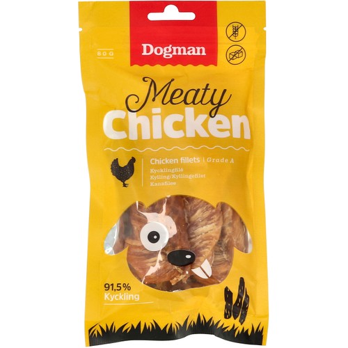 Hundgodis Chicken Fillets 80g Dogman