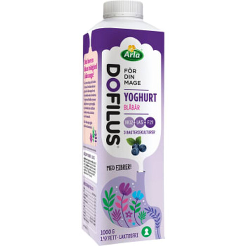Yoghurt Dofilus Blåbär 1,4% Laktosfri 1000g Arla®