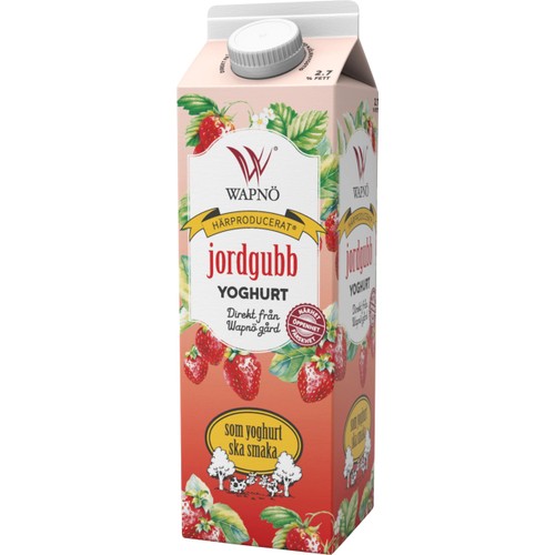 Yoghurt Jordgubb 2.7 % 1kg Wapnö