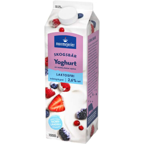 Fruktyoghurt Skogsbär 2,6% laktosfri 1000g Norrmejerier