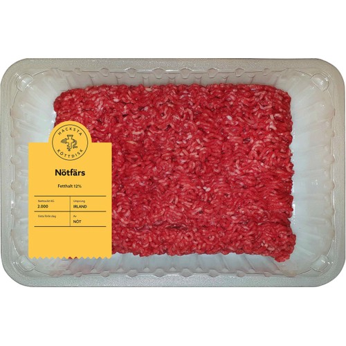 Nötfärs Färsk 12% import ca 2kg Hacksta Köttdisk