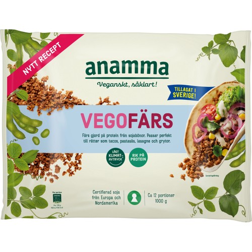 Vegofärs glutenfri Fryst 1kg Anamma