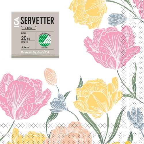 Servett 33cm Tulip 20-p ICA