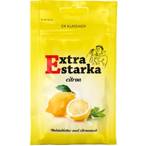 Halstabletter Extra starka Citron 80g Karamellpojkarna