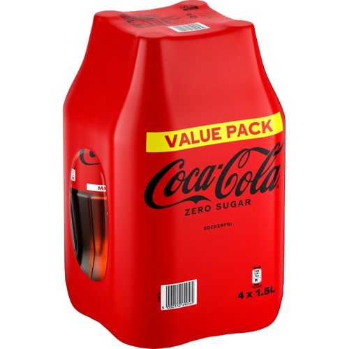 Läsk Coca-Cola Zero 4-p 1,5l Coca-Cola