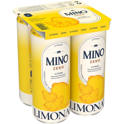 Läsk Zero lemonad Citron 4-p 33cl Mino