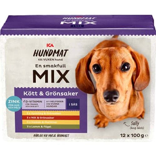 Hundmat Kött & Grönsaker i sås 12-p ICA