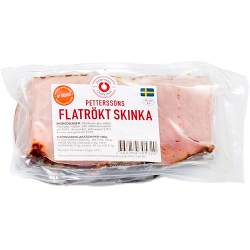 Flatrökt skinka ca 550g Petterssons Charkuteri
