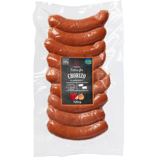 Chorizo Extra Fin 78% Kötthalt 720g ICA
