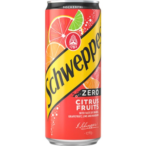 Läsk Citrus Fruits Zero 33cl Schweppes