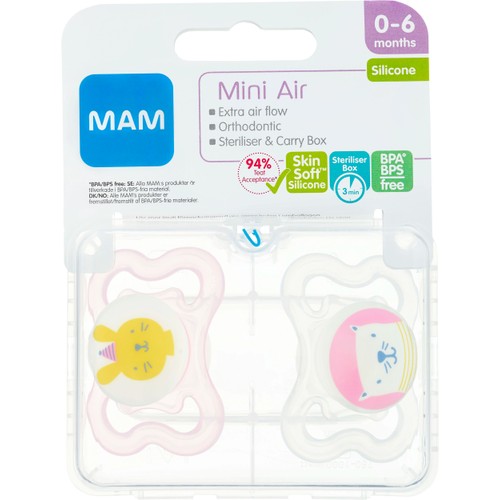 Napp Air Silikon 0-6m 2-p MAM