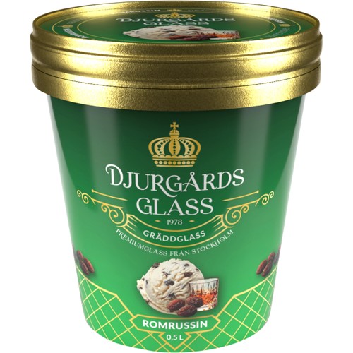 Gräddglass Romrussin 500ml Djurgårds Glace