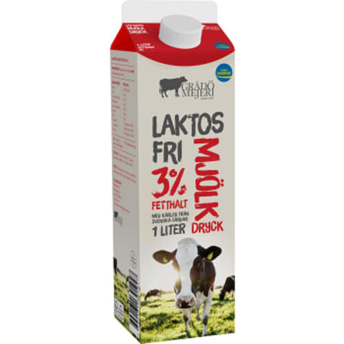 Mjölkdryck Standard Laktosfri 3% 1l Grådö Mejeri