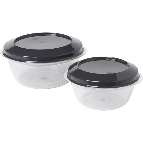 Förvaringsburkar Grå 0,25/0,5l 2-p ICA Basic