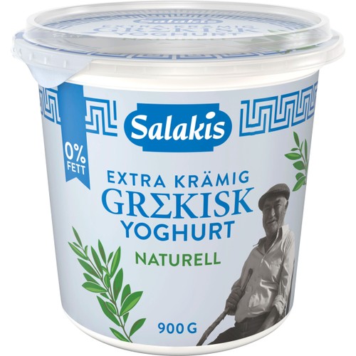Grekisk Yoghurt Naturell Extra krämig 0% 900g Salakis