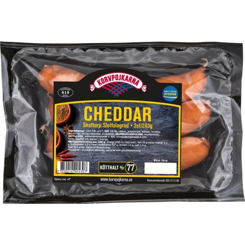 Kryddkorv slottslagrad cheddar 240g Korvpojkarna