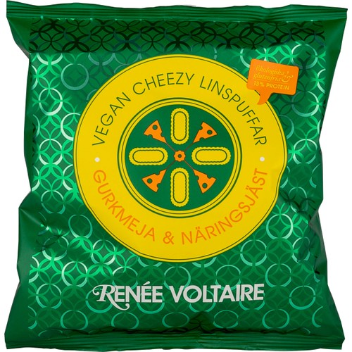 Snacks Vegan Cheezy Linspuffar Näringsjäst & Gurkmeja 60g Renée Voltaire