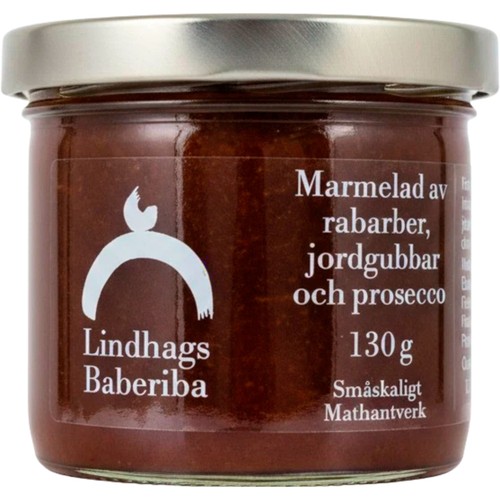 Marmelad Baberiba Av Rabarber, Jordgubbar Och Prosecco 130g Lindhags