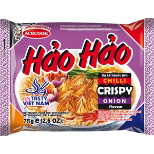 Snabbnudlar Hao Hao Crispy chili 75g Acecook