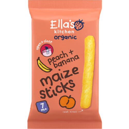 Maize Sticks Persika + Banan 16 Gram Ellas Kitchen