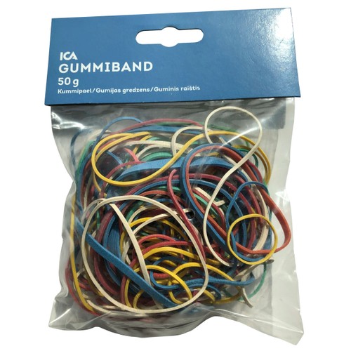 Gummiband färgade 50g ICA