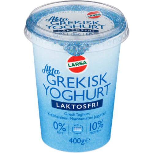 Yoghurt Grekisk 0% Laktosfri 400g Larsa Foods