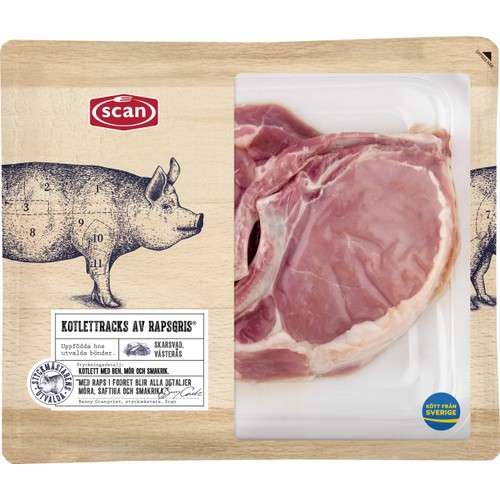 Kotlettracks Färsk av rapsgris ca 600g Scan