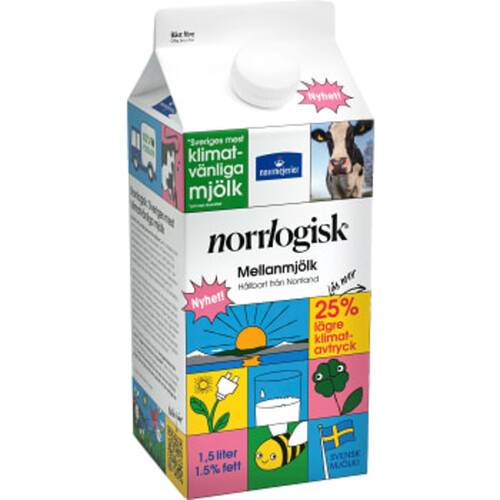 Mellanmjölk Norrlogisk 1,5% 1,5l Norrmejerier