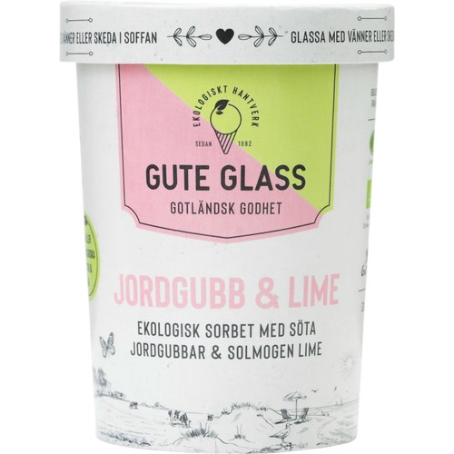 Glass Jordgubb & Limesorbet Eko 500ml Gute Glass