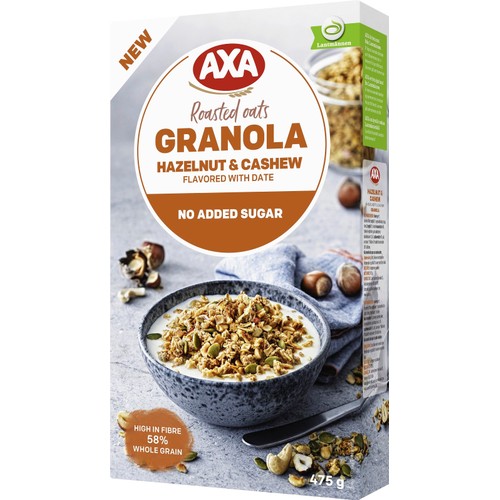 Granola Hasselnöt & cashew 475g AXA