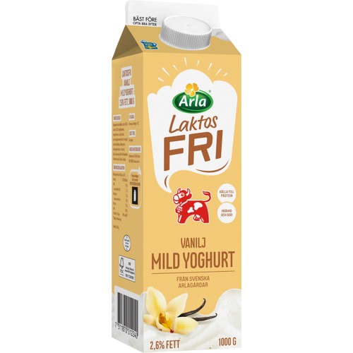 Vaniljyoghurt Mild Laktosfri 2,6% 1000g Arla Ko®