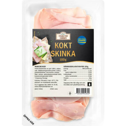 Skinka Kokt Tunna skivor 100g Charkuterifabriken