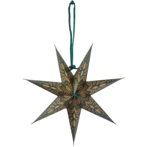 Stjärna Mini 20 cm grön / guld ICA