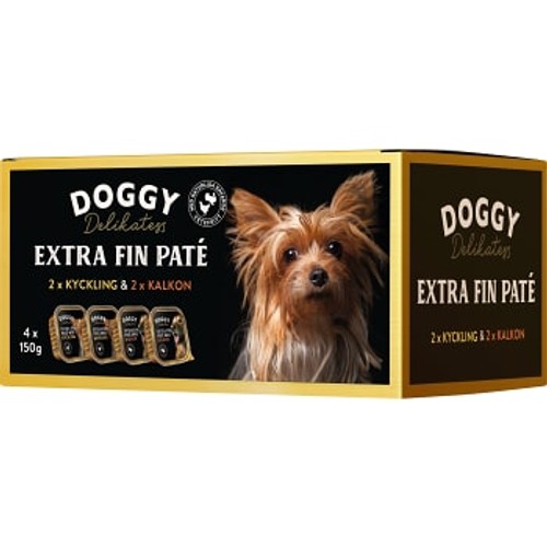 Hundmat Delikatesspaté Kyckling/Kalkon 4-pack Doggy Delikatess