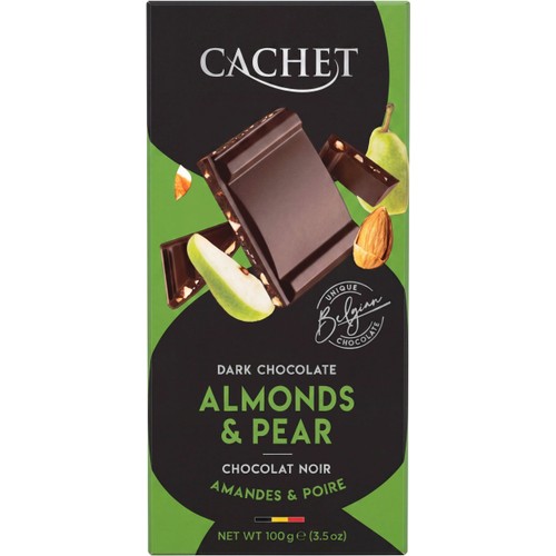 Mörk Choklad Mandel & Päron 100g Cachet
