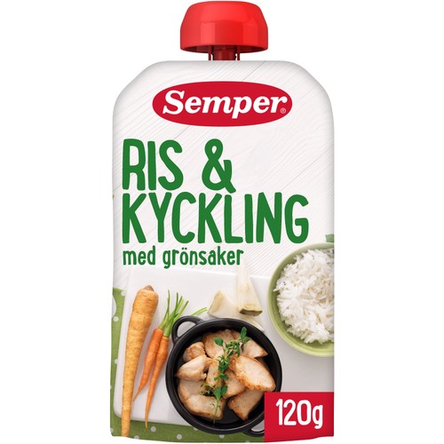 Ris & kyckling från 6m 120g Semper