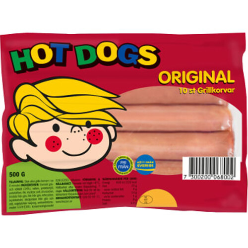 Grillkorv Hot Dogs Orginal 500g Scan